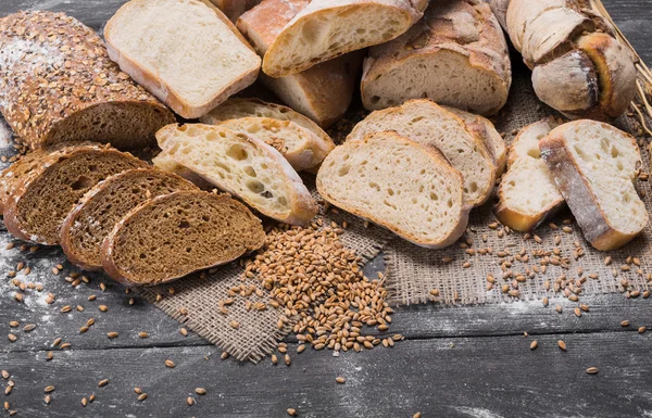 Bakery concept. Plenty of sliced bread background