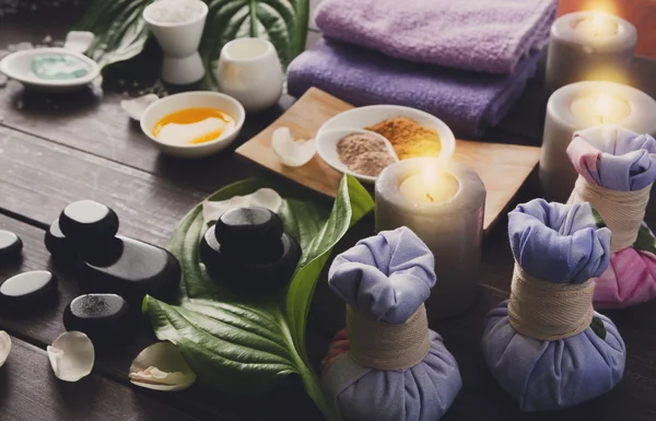 Tratamento de spa, fundo de aromaterapia. Detalhes e acessórios — Fotografia de Stock