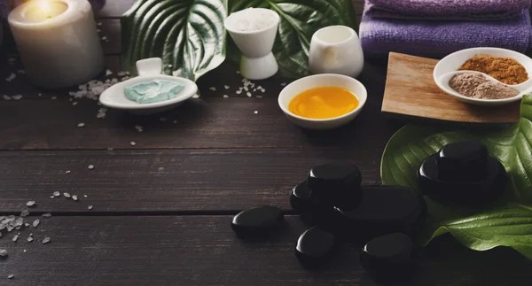 Spa-behandling, aromterapi bakgrund. Detaljer och tillbehör — Stockfoto