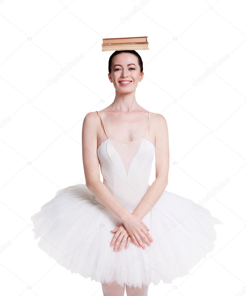Ballerina training ballet isolated white Stock Photo by ©Milkos 128326886