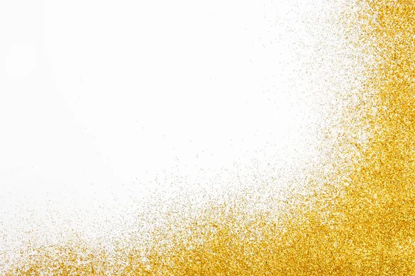 Quadro dourado da textura da areia do brilho no fundo branco, abstrato . — Fotografia de Stock