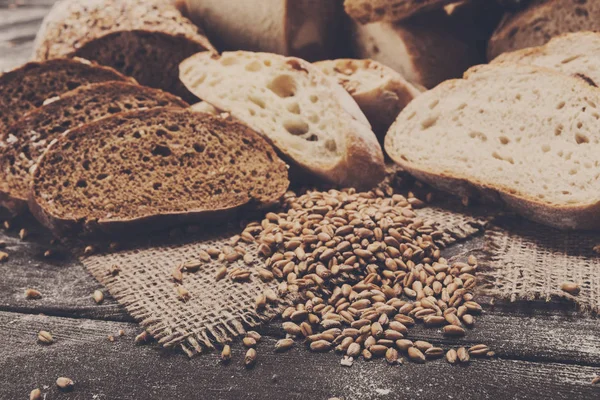 Bakery concept. Plenty of sliced bread background