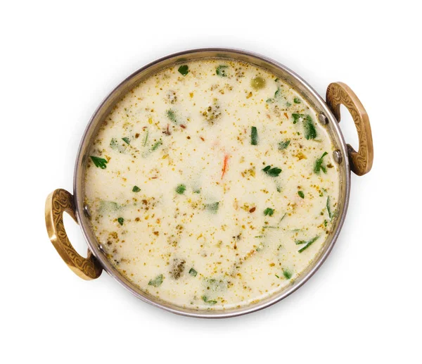 Vegane und vegetarische indische Küche, kalte Joghurt-Raita-Suppe — Stockfoto
