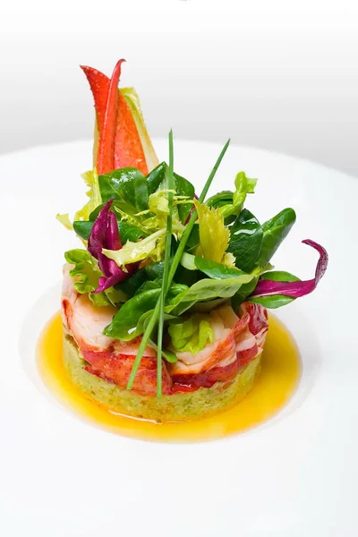 Krabba kött förrätt, skaldjur delikatess i restaurang — Stockfoto