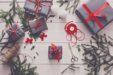 Yaratıcı hobi. Noel hediyesi kutusu, en iyi görünümü kaydırma