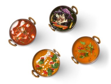 Vegan ve vejetaryen Hint mutfağı sıcak baharatlı yemekler