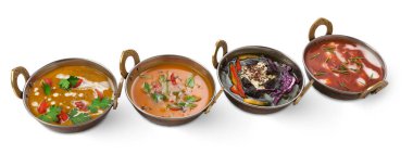 Vegan ve vejetaryen Hint mutfağı sıcak baharatlı yemekler