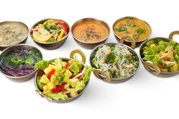 Cocina india vegana y vegetariana platos picantes calientes — Foto de Stock