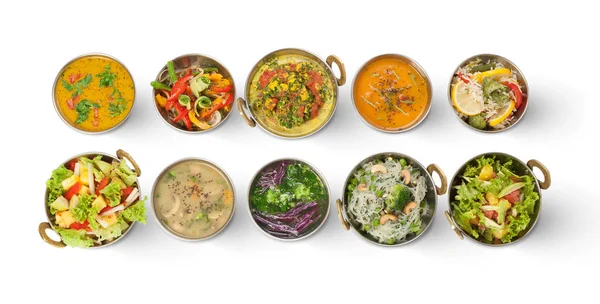 素食和纯素食印度菜辣热菜 — 图库照片