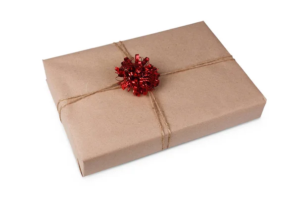 Pole prezent świąteczny w paper craft na białym tle — Zdjęcie stockowe