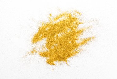 Beyaz, soyut zemin üzerine altın glitter kum doku.