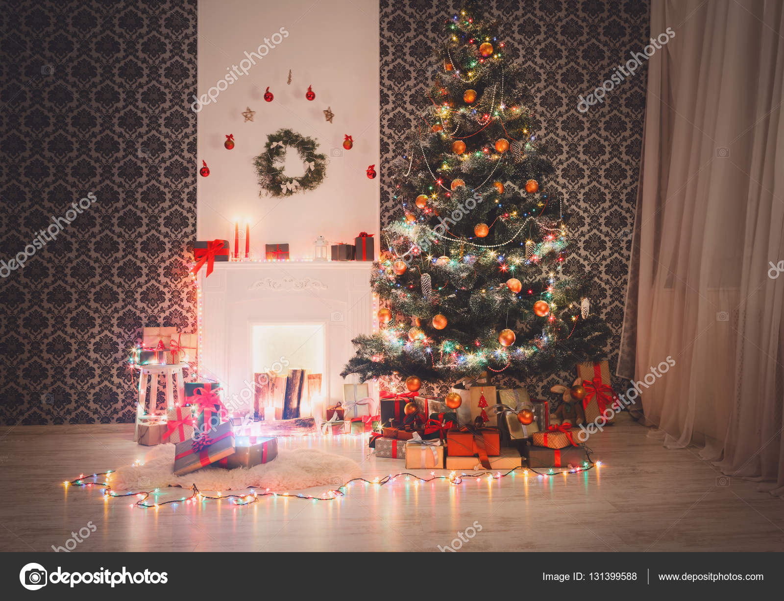 christmas living room gabinete decor