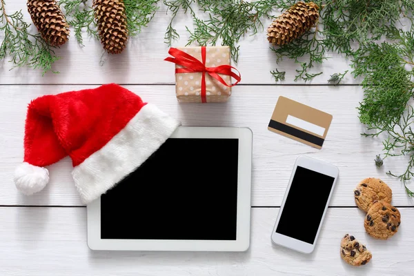 Navidad compras en línea fondo — Foto de Stock