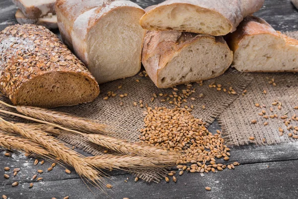 Bakery concept. Plenty of sliced bread background