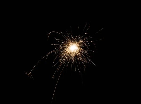 Nowy rok party sparkler na czarnym tle — Zdjęcie stockowe