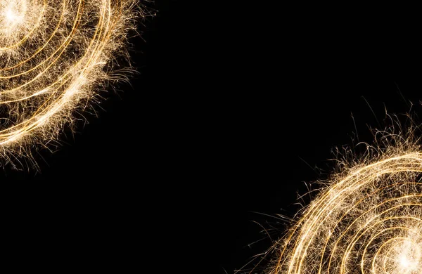 Nowy rok party brylant koła ramki na czarnym tle — Zdjęcie stockowe