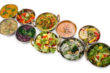 Vegan ve vejetaryen Hint mutfağı sıcak baharatlı yemekler