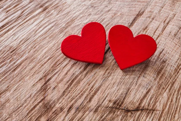 Sevgililer günü arka plan, kopya alanı ile ahşap Ahşap Kalpler — Stok fotoğraf