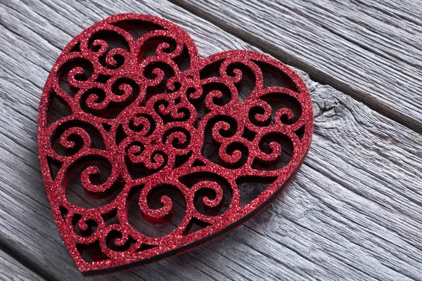 Sevgililer günü arka plan, kopya alanı ile ahşap el yapımı Kalpler — Stok fotoğraf