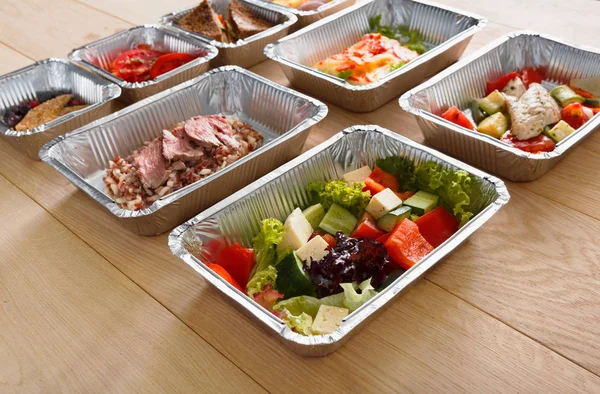 Sağlıklı gıda kutularında, diyet kavramı.