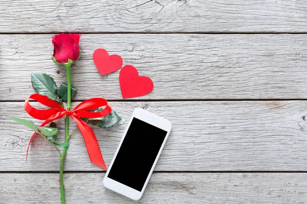 Valentine achats en ligne fond avec espace de copie — Photo