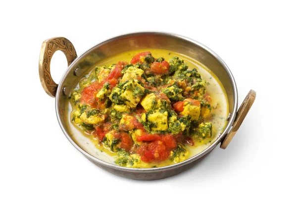 Вигніть строгий вегетаріанець і Вегетаріанський Індійська кухня, пряна каррі з тофу — стокове фото