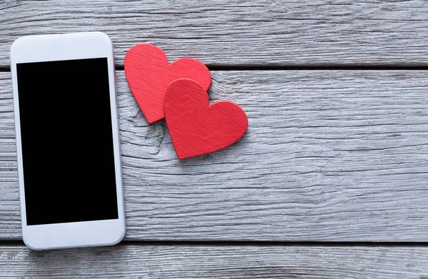 San Valentino connessione online sfondo con spazio di copia — Foto Stock