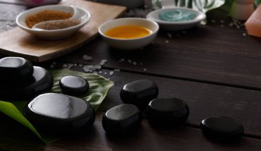 Kaplıca tedavisi, Aromaterapi arka plan. Ayrıntılar ve aksesuarları