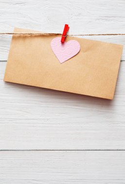 Sevgililer günü arka plan, ahşap üzerine kart