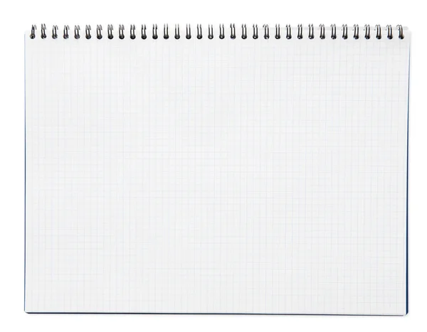 Bloc de notas en espiral en blanco o cuaderno aislado sobre fondo blanco — Foto de Stock