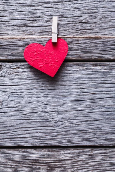 Sevgililer günü arka plan, kağıt kalp Wood, kopya alanı — Stok fotoğraf