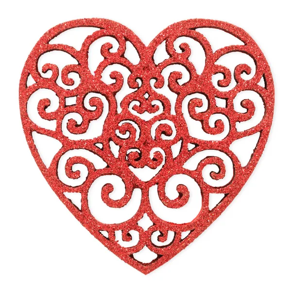 San Valentino sfondo, cuore in legno modellato isolato — Foto Stock
