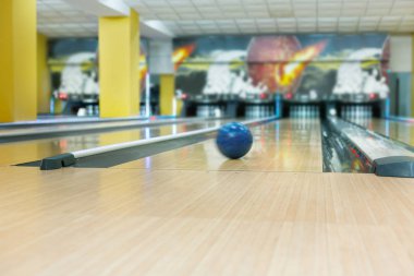 Bowling topu lane arka plan üzerinde