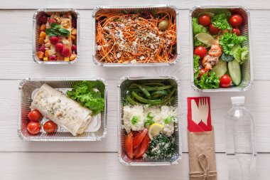 Sağlıklı gıda almak uzakta, en iyi manzaraya ahşap arka plan