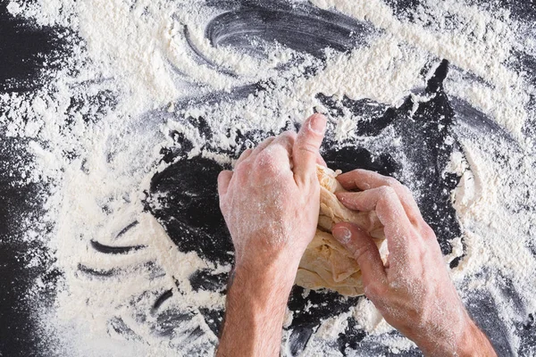 Cooking ingredients for baking, eggs, butter and flour — Stock Photo, Image