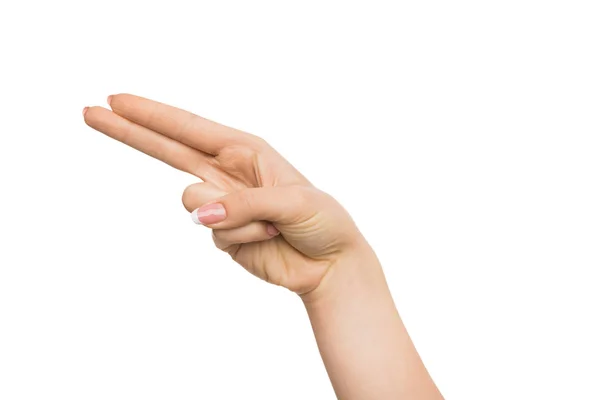 Human hand showing direction, isolated background — Stock Photo, Image