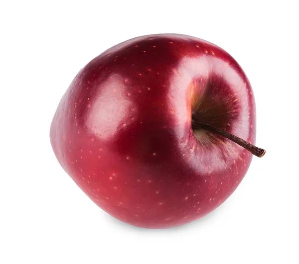 Una manzana roja fresca madura aislada sobre fondo blanco — Foto de Stock
