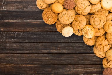 Kurabiye ve bisküvi kopya alanı ile doğal ahşap