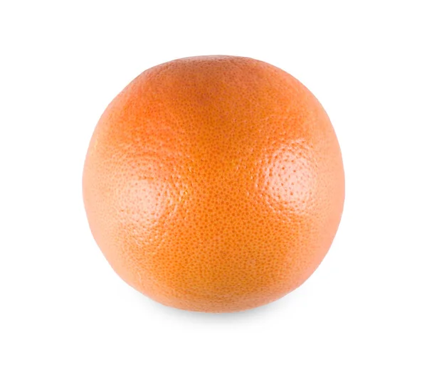 Один свежий апельсиновый цитрусовых плодов крупным планом на белом фоне — стоковое фото
