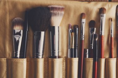 Kozmetik, güzellik, profesyonel makyaj fırçaları case