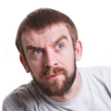 Şüpheli endişeli erkek portre izole