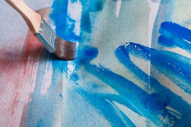 Mavi soyut boyalı doku arka plan