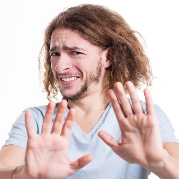 Negatieve menselijke emotie, man uiting van afkeer — Stockfoto