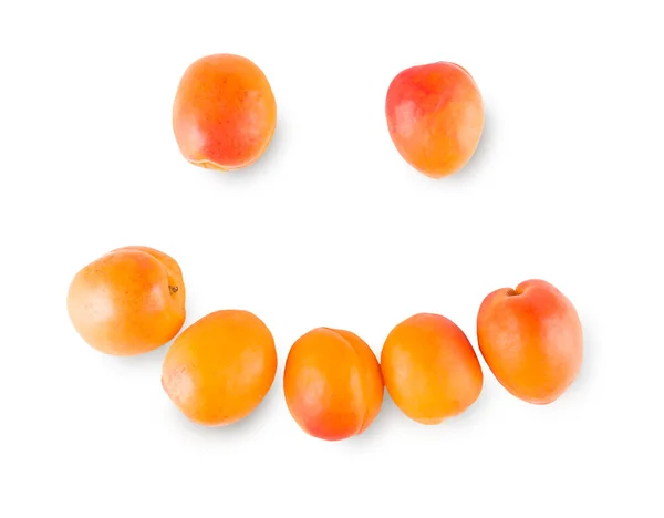 Fresh apricots isolated on white background — Stock Photo, Image