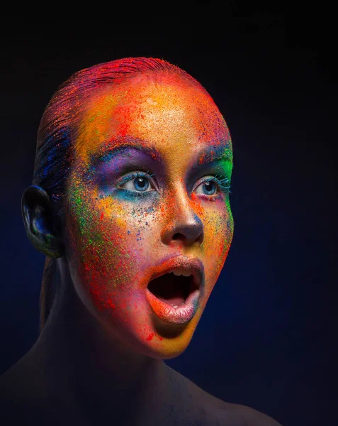 Kreative Kunst der Make-up, Mode-Modell Nahaufnahme Porträt — Stockfoto