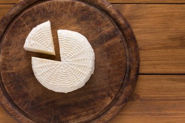 Peynir tekerlek, ev yapımı Hint paneer Üstten Görünüm