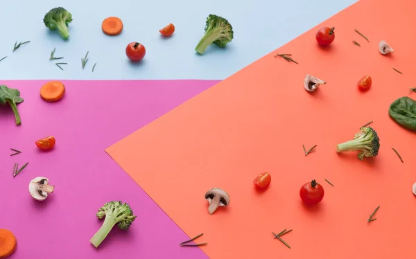 平躺的生蔬菜对抽象背景 — 图库照片