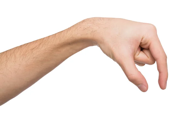 Mão masculina pegando algo, recorte — Fotografia de Stock