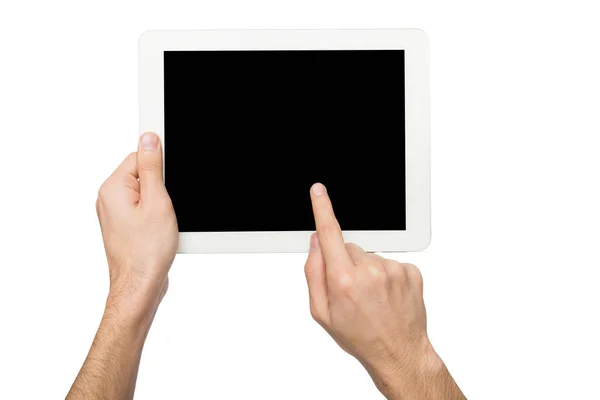 Man holding digital tablet with blank screen — Stock Photo, Image