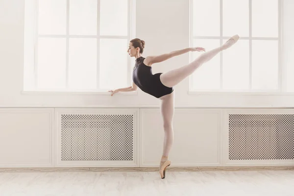 Beautiful ballerina in arabesque ballet position